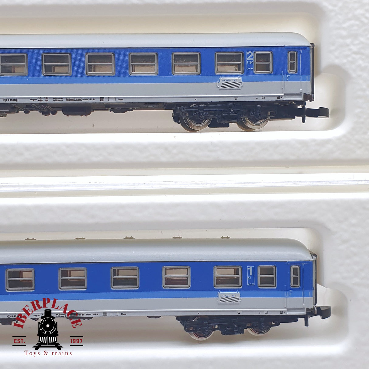 ♻️ 2 mano -  Märklin 2x 8744 8743 coches pasajero DB clase 1-2 Z escala 1:220 TEN03