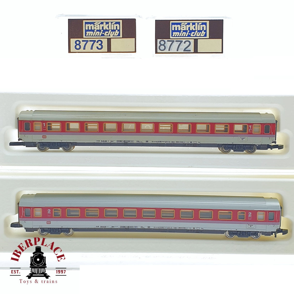 ♻️ 2 mano -  Märklin 2x 8772 8773 coches pasajero DB clase 1-2 Z escala 1:220 TEN03