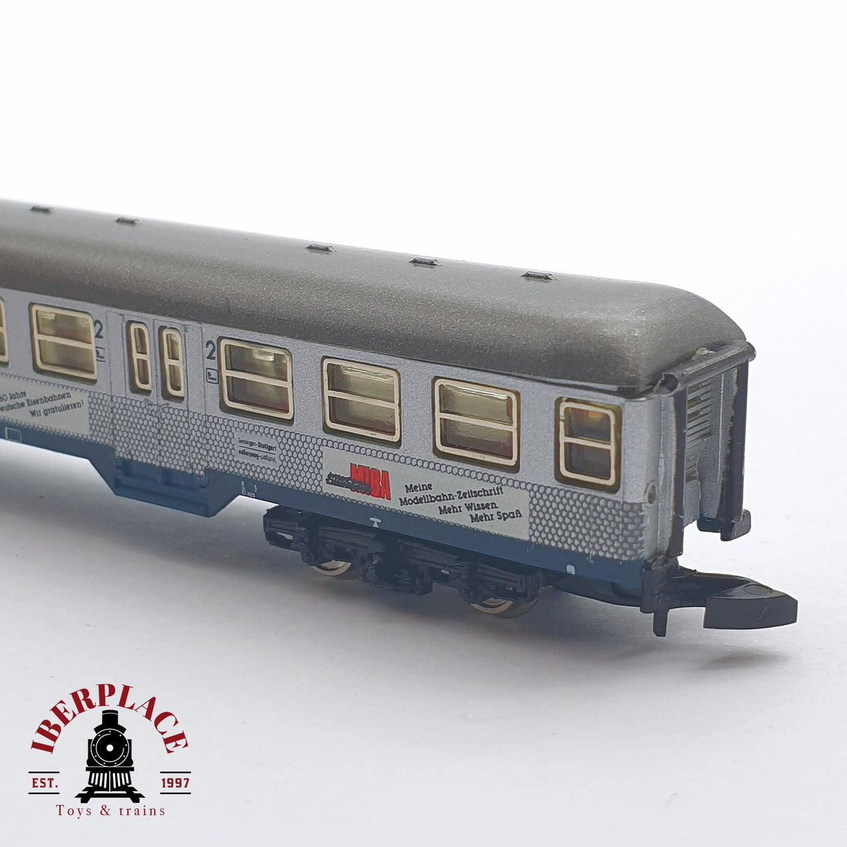♻️ 2 mano -  Märklin 8716 vagón pasajeros DB MIBA silver Z escala 1:220 TEN03