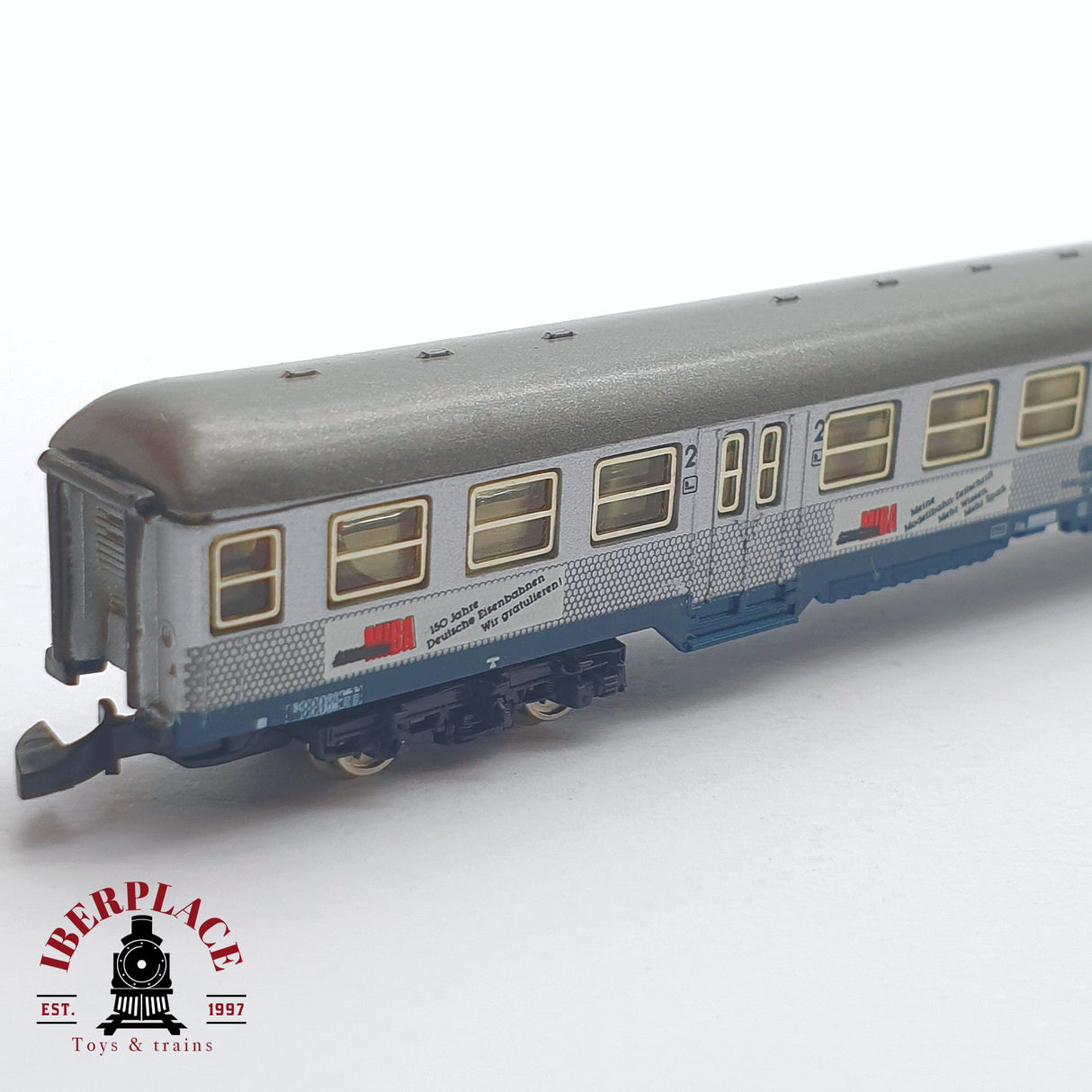 ♻️ 2 mano -  Märklin 8716 vagón pasajeros DB MIBA silver Z escala 1:220 TEN03