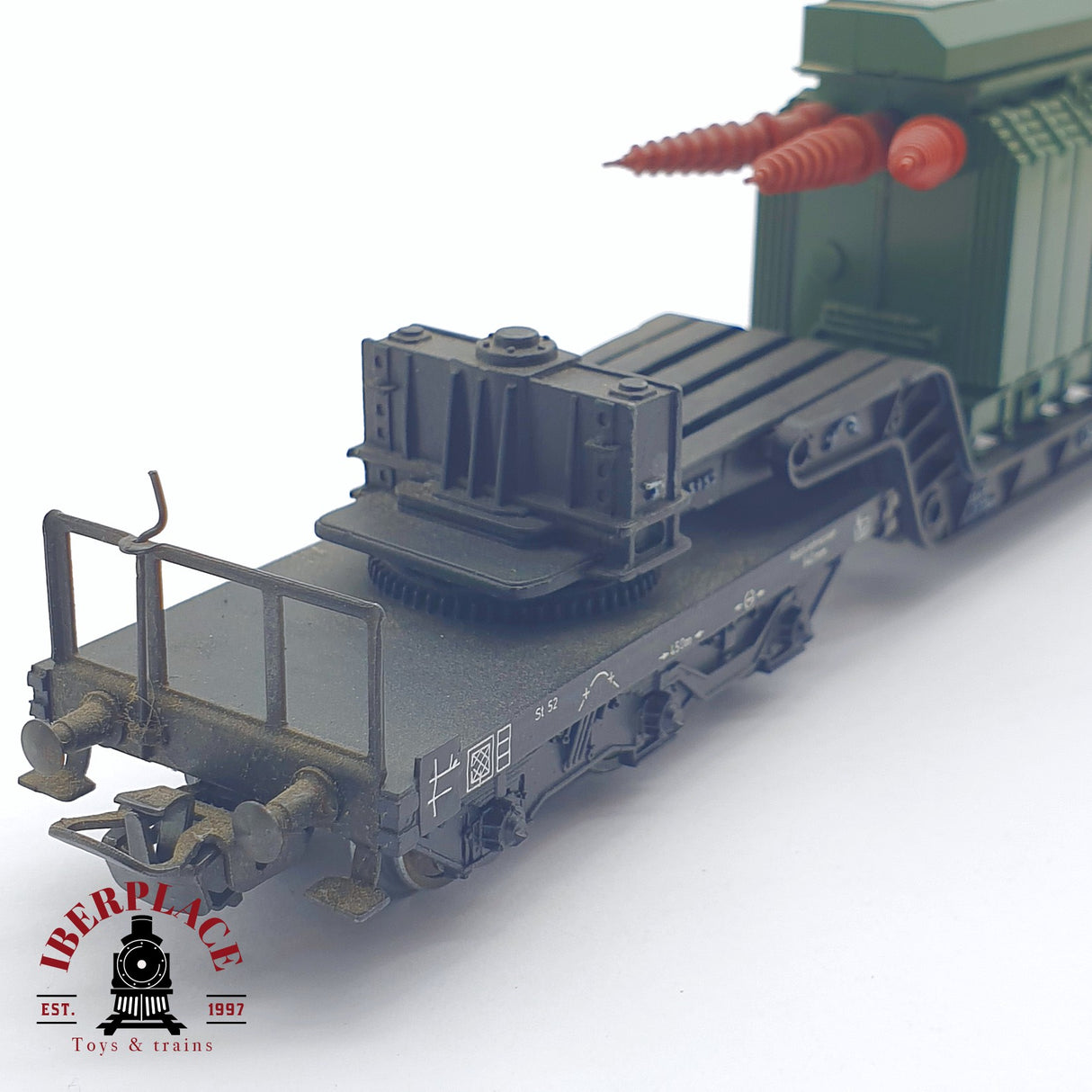 ♻️ 2 mano - Märklin 4617 remolque de plataforma baja DB H0 escala 1:87 TEN03
