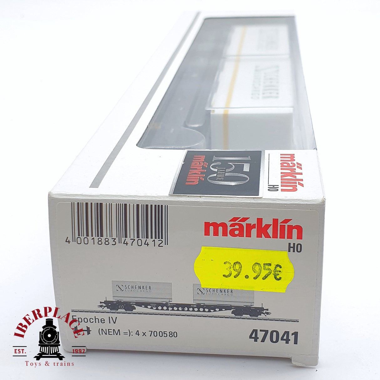 ♻️ 2 mano - Märklin 47041 plataforma con contenedores Eurocargo DB H0 escala 1:87 TEN03