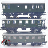 ♻️ 2 mano - Märklin 3x vagones pasajero y equipajes DB clase 2 H0 escala 1:87 TEN03