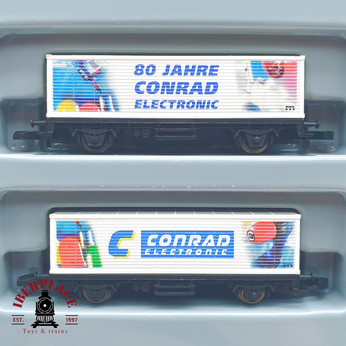 ♻️ 2 mano -  Märklin 98057 set contenedores conrad electronic Z escala 1:220 TEN03