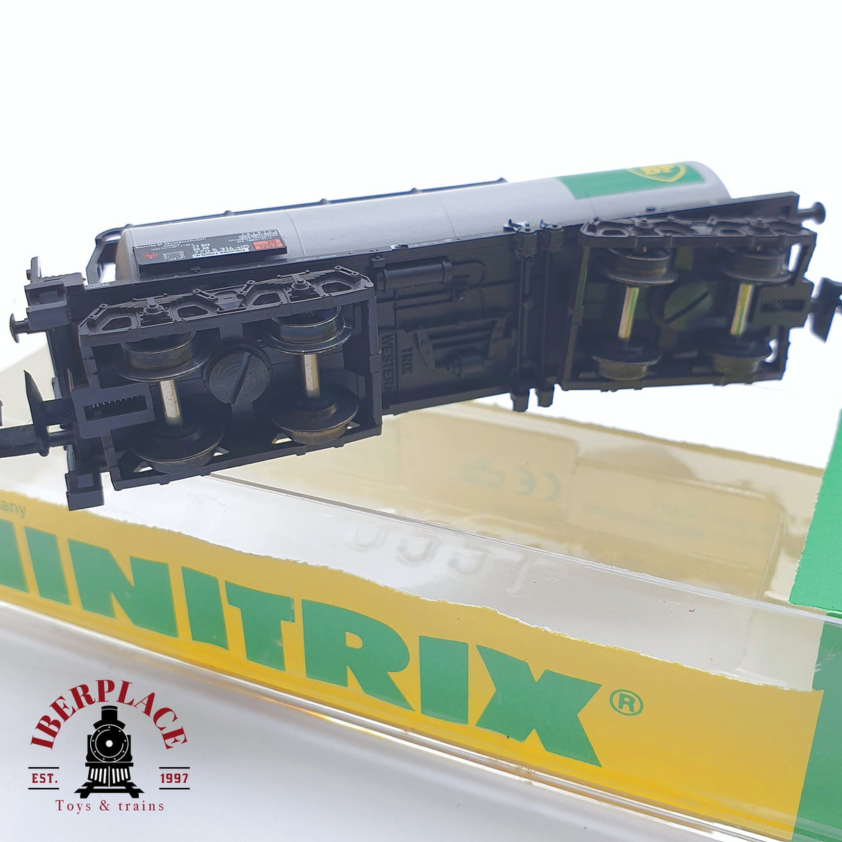 ♻️ 2 mano - Minitrix 13680 vagón cisterna BP DB N escala 1:160 TEN03