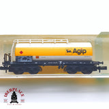 ♻️ 2 mano - Minitrix 70088 vagón cisterna Agip DB N escala 1:160 TEN03