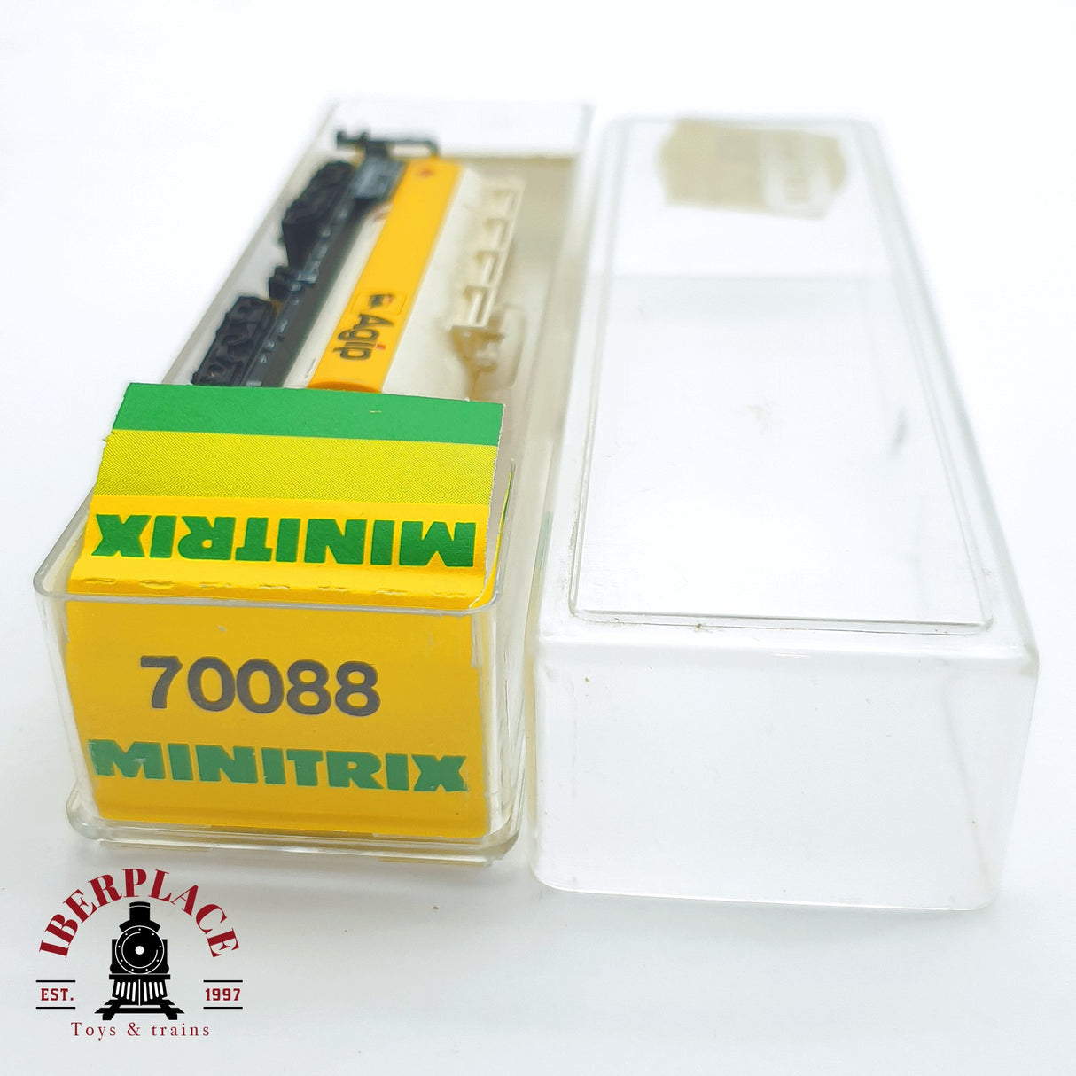 ♻️ 2 mano - Minitrix 70088 vagón cisterna Agip DB N escala 1:160 TEN03