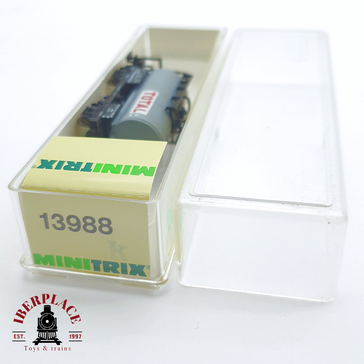 ♻️ 2 mano - Minitrix 13988 vagón cisterna Total DB N escala 1:160 TEN03