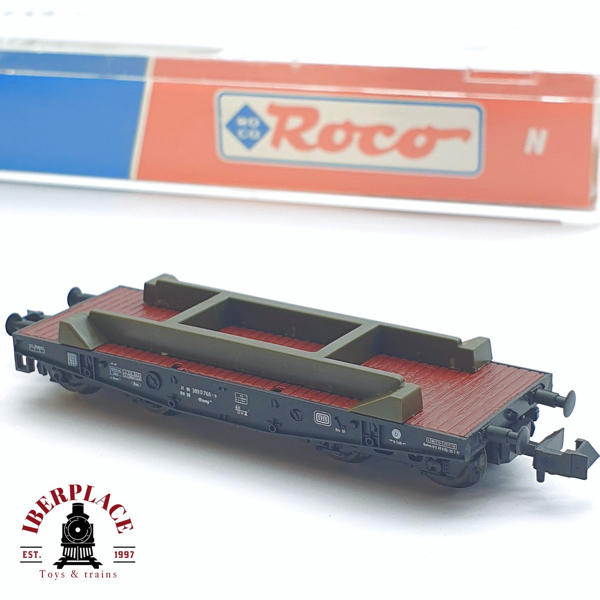 ♻️ 2 mano - Arnold 25182 vagón plataforma DB N escala 1:160 TEN03