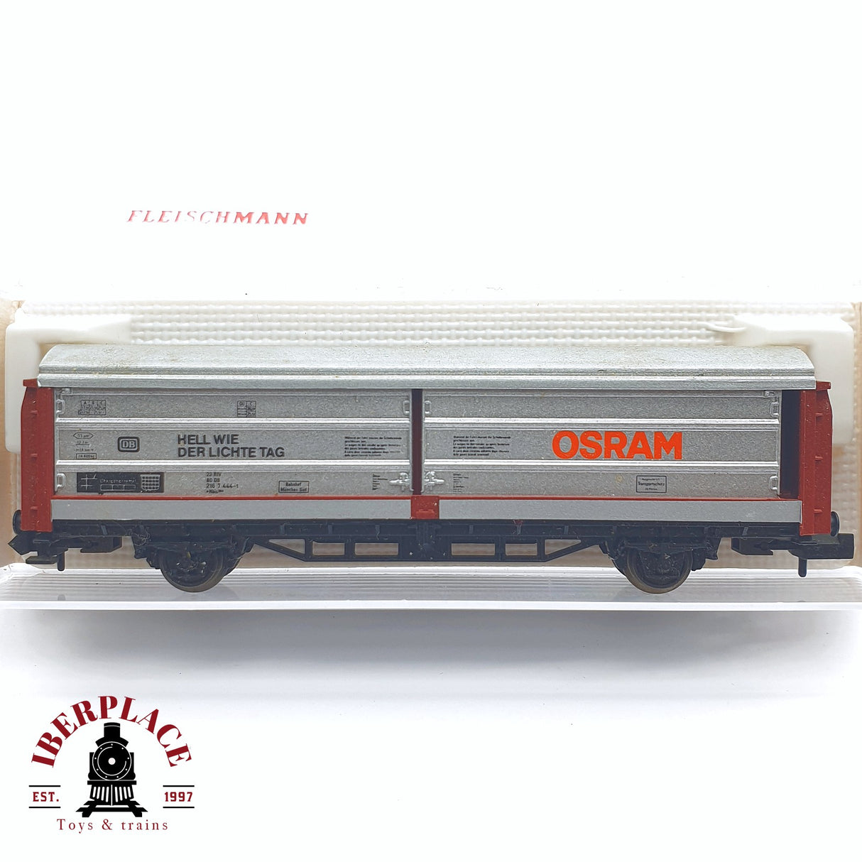 ♻️ 2 mano - Fleischmann 8334K vagón cerrado Osram DB N escala 1:160 TEN03