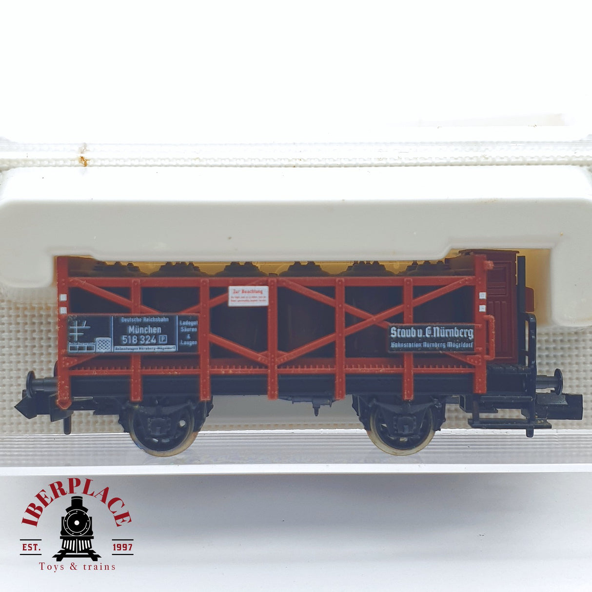 ♻️ 2 mano - Fleischmann 8221K vagón mercancía DR N escala 1:160 TEN03