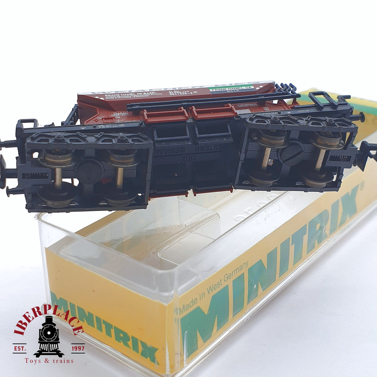 ♻️ 2 mano - Minitrix 51 3294 00 vagón tolva Weiacher Kies SBB N escala 1:160 TEN03