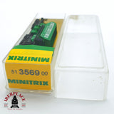 ♻️ 2 mano - Minitrix 51 3569 00 vagón tolva Rhein Kies DB N escala 1:160 TEN03