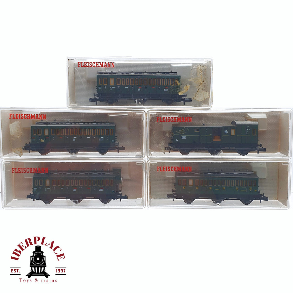 ♻️ 2 mano - Fleischmann 5x vagones pasajero DRG N escala 1:160 TEN03
