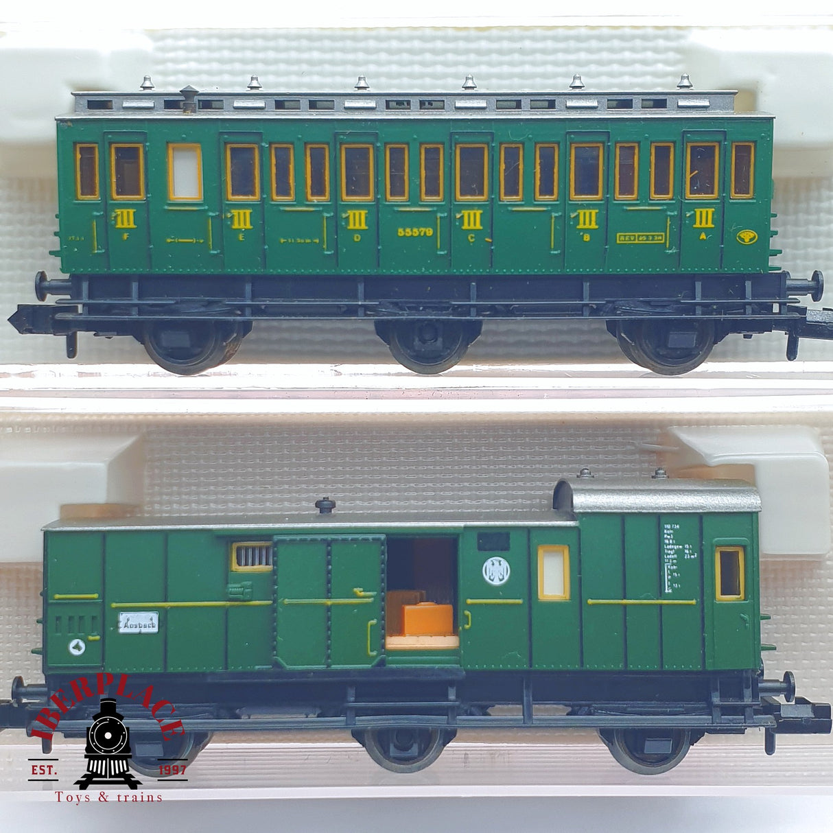 ♻️ 2 mano - Fleischmann 5x vagones pasajero DRG N escala 1:160 TEN03