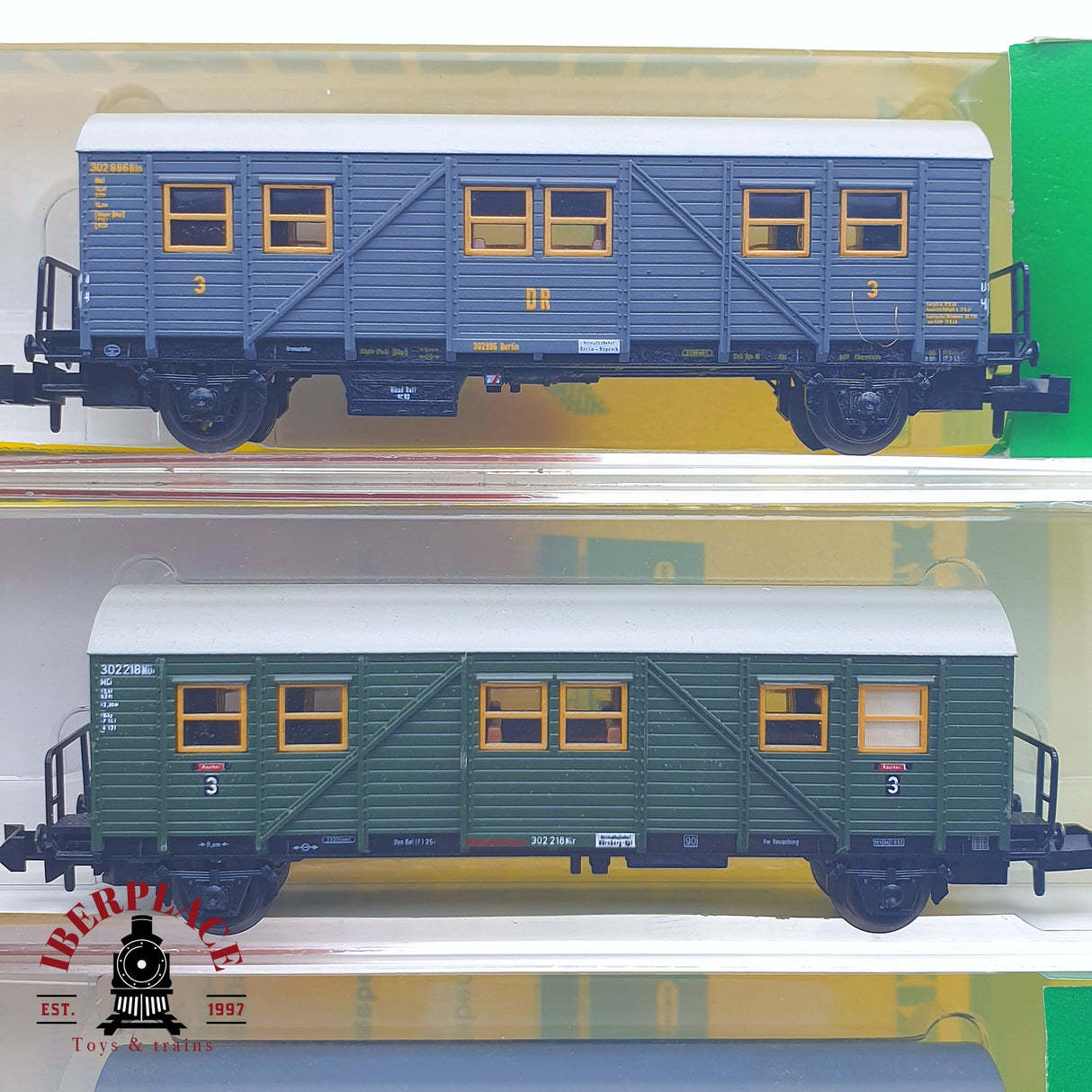 ♻️ 2 mano - Minitrix 3x vagones pasajero DB DRG N escala 1:160 TEN03