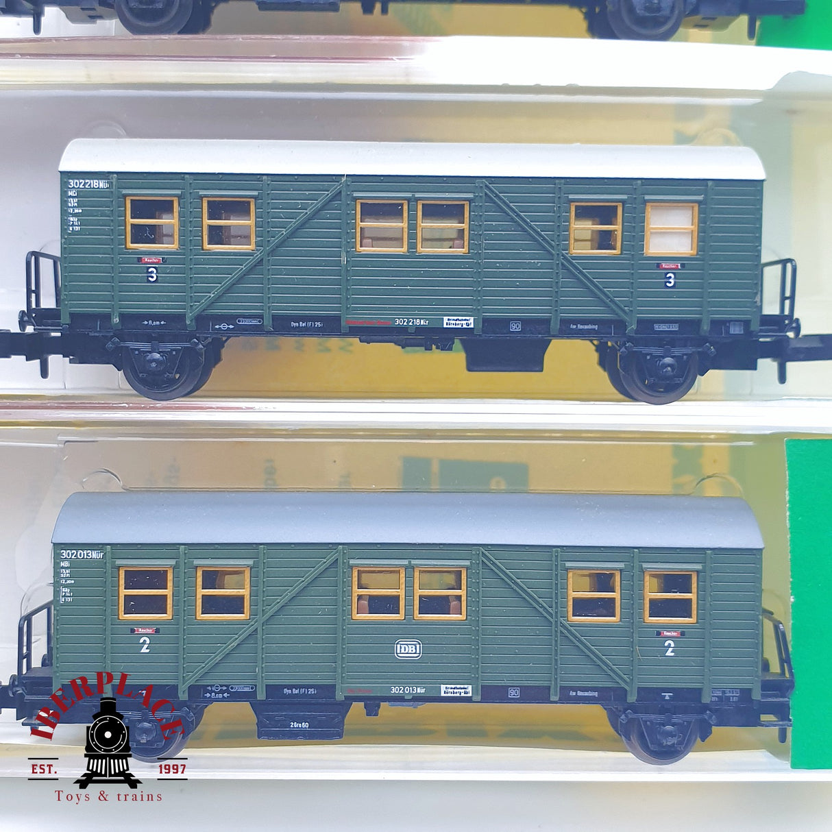 ♻️ 2 mano - Minitrix 3x vagones pasajero DB DRG N escala 1:160 TEN03