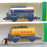 ♻️ 2 mano - Minitrix 4x vagones cisterna de gasoil DB N escala 1:160 TEN03