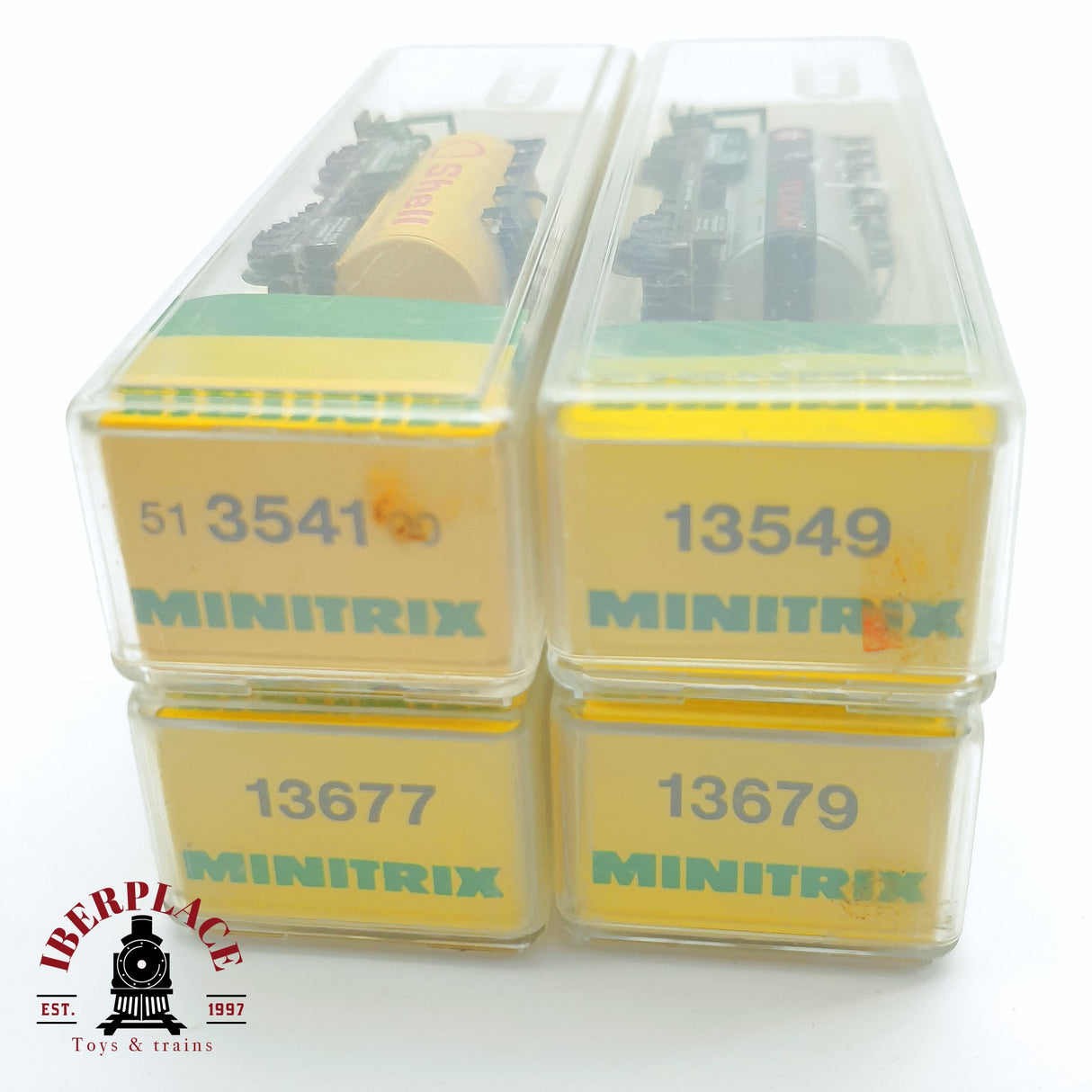 ♻️ 2 mano - Minitrix 4x vagones cisterna de gasoil DB N escala 1:160 TEN03