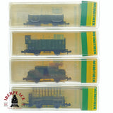 ♻️ 2 mano - Minitrix 4x vagones mercancía K,Bay.Sts.B N escala 1:160 TEN03