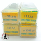 ♻️ 2 mano - Minitrix 4x vagones mercancía K,Bay.Sts.B N escala 1:160 TEN03