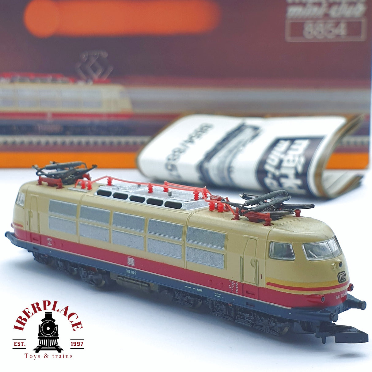 ♻️ 2 mano -  NO FUNCIONA Märklin 8854 Locomotora BR 103 DB Z escala 1:220 TEN03
