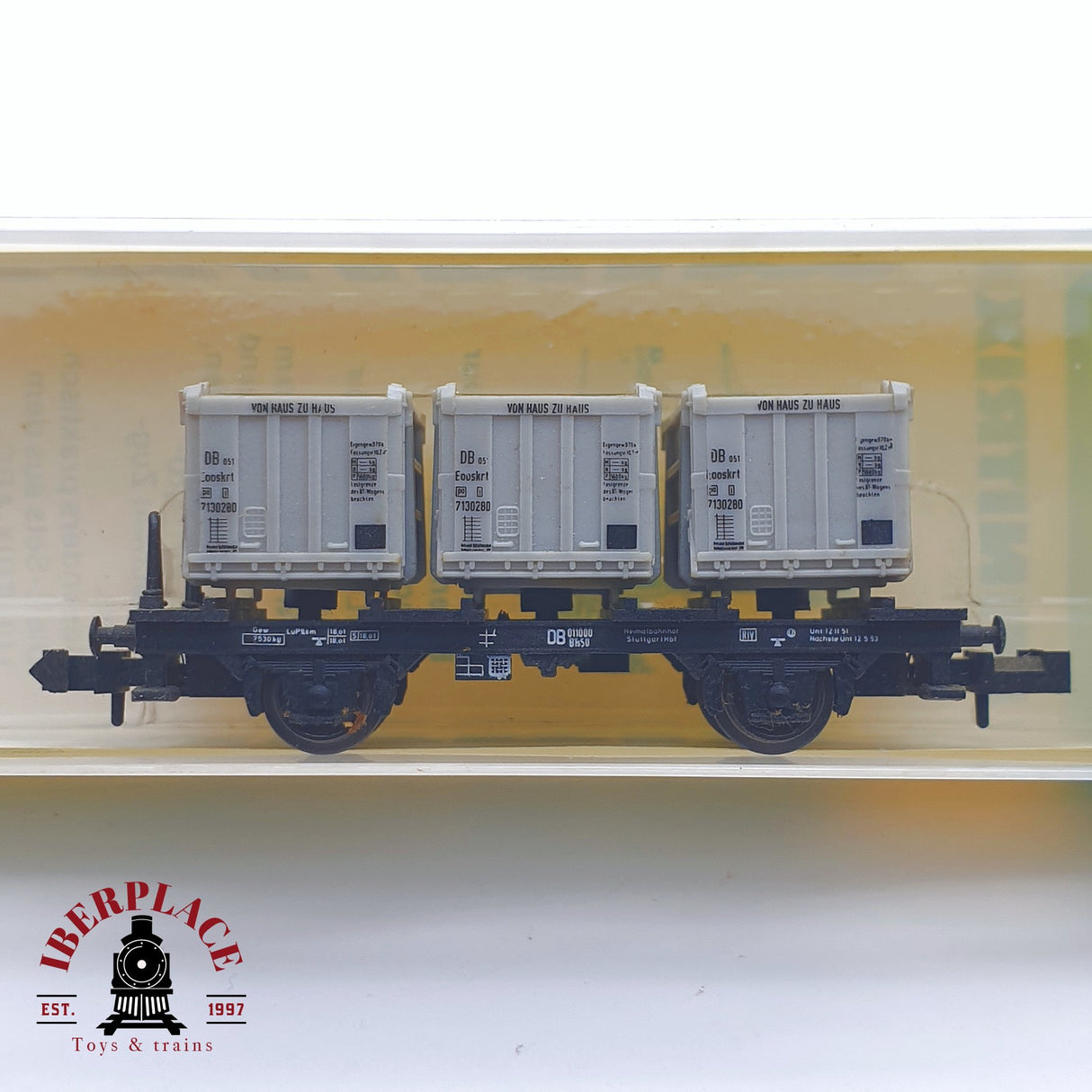 ♻️ 2 mano - Minitrix 51 3535 00 vagón mercancias DB N escala 1:160 TEN03