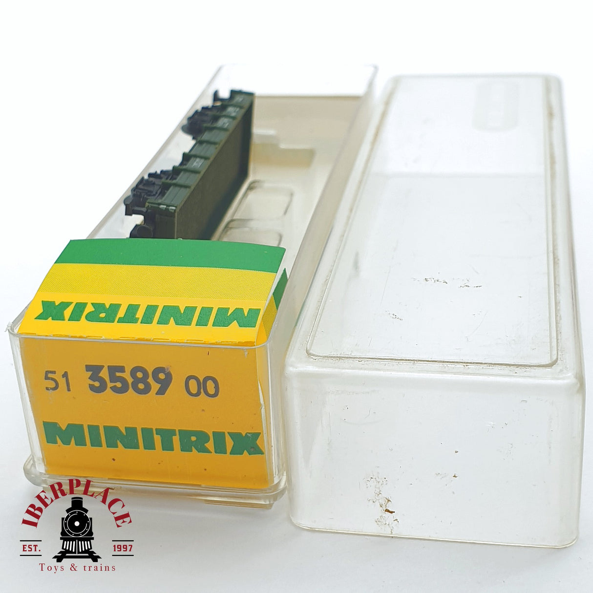 ♻️ 2 mano - Minitrix 51 3589 00 vagón plataforma DB N escala 1:160 TEN03
