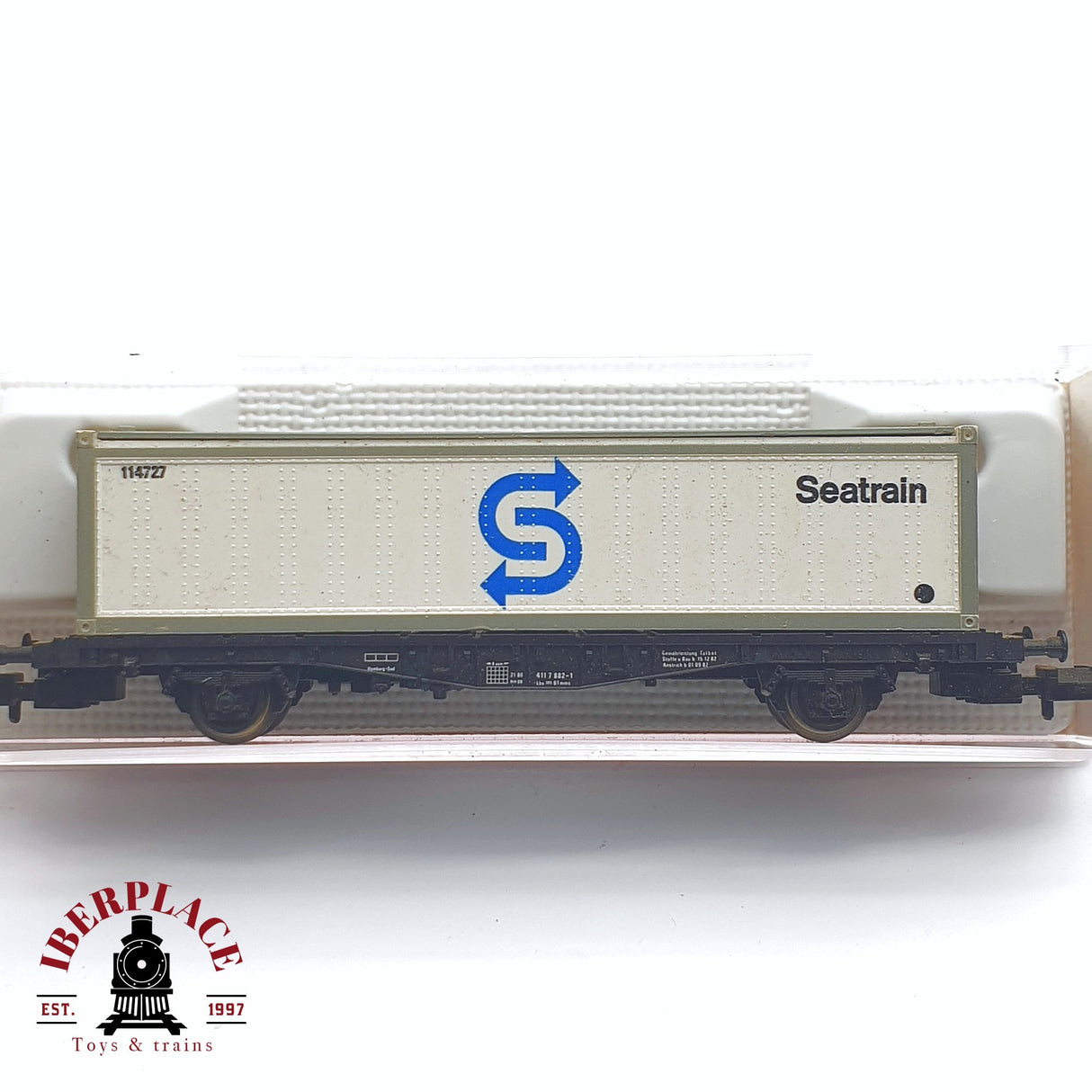 ♻️ 2 mano - Fleischmann 8240 vagón cerrado seatrain DB N escala 1:160 TEN03