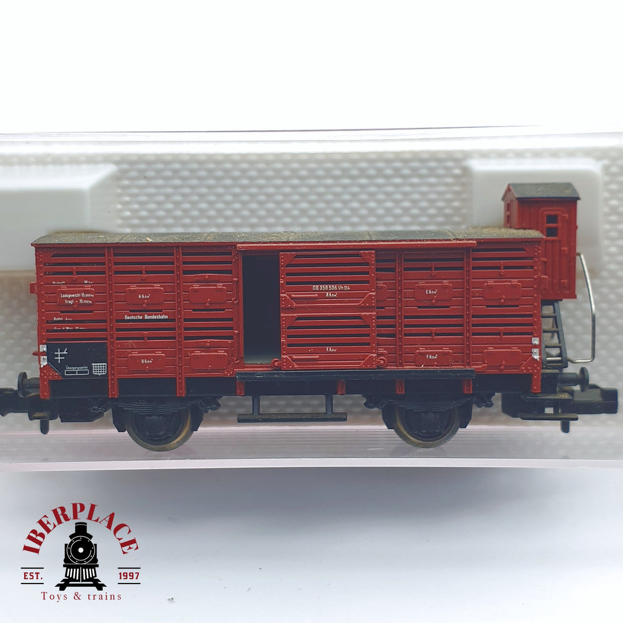 ♻️ 2 mano - Fleischmann 8356 vagón transporte animales DB N escala 1:160 TEN03