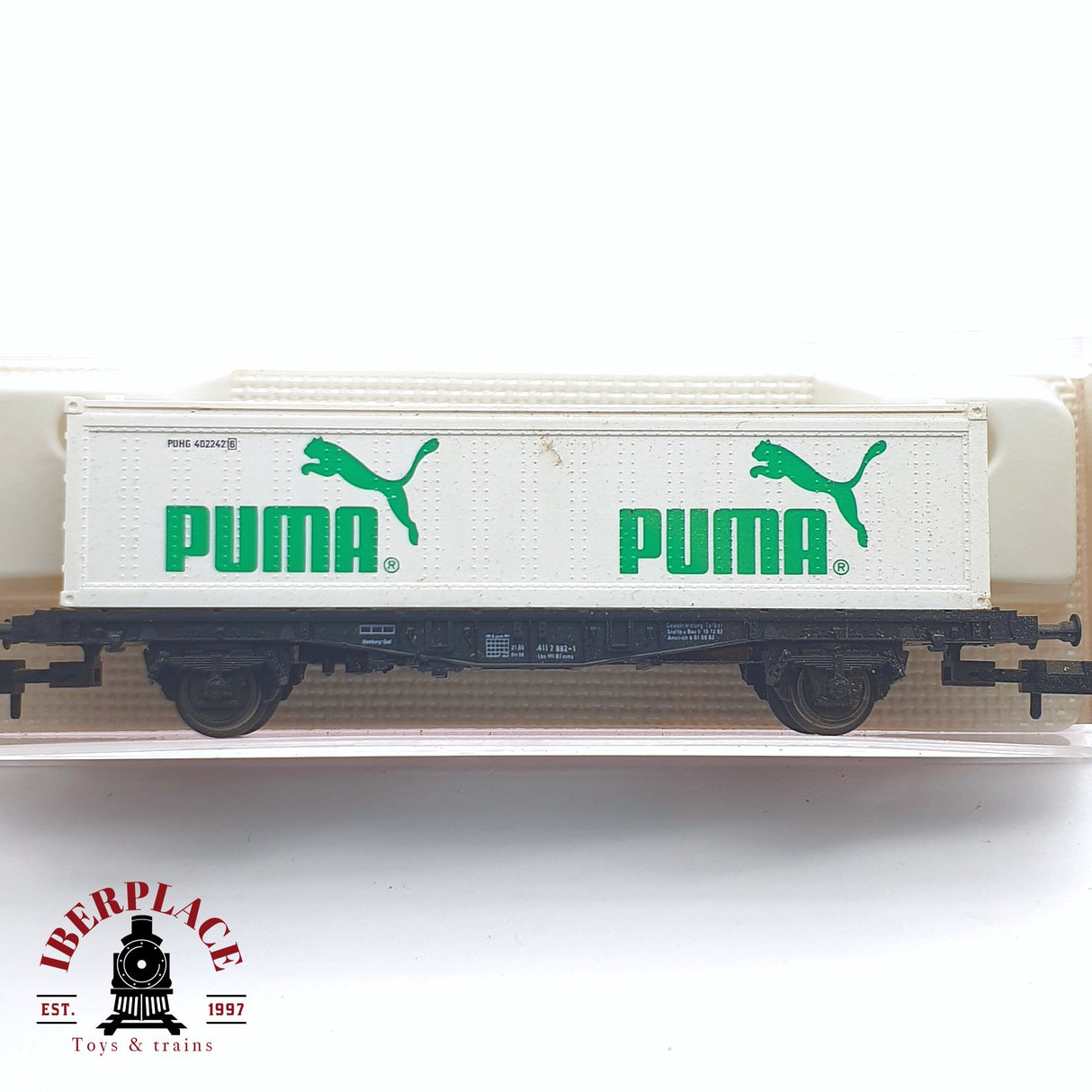 ♻️ 2 mano - Fleischmann 8243 vagón contenedor Puma DB N escala 1:160 TEN03