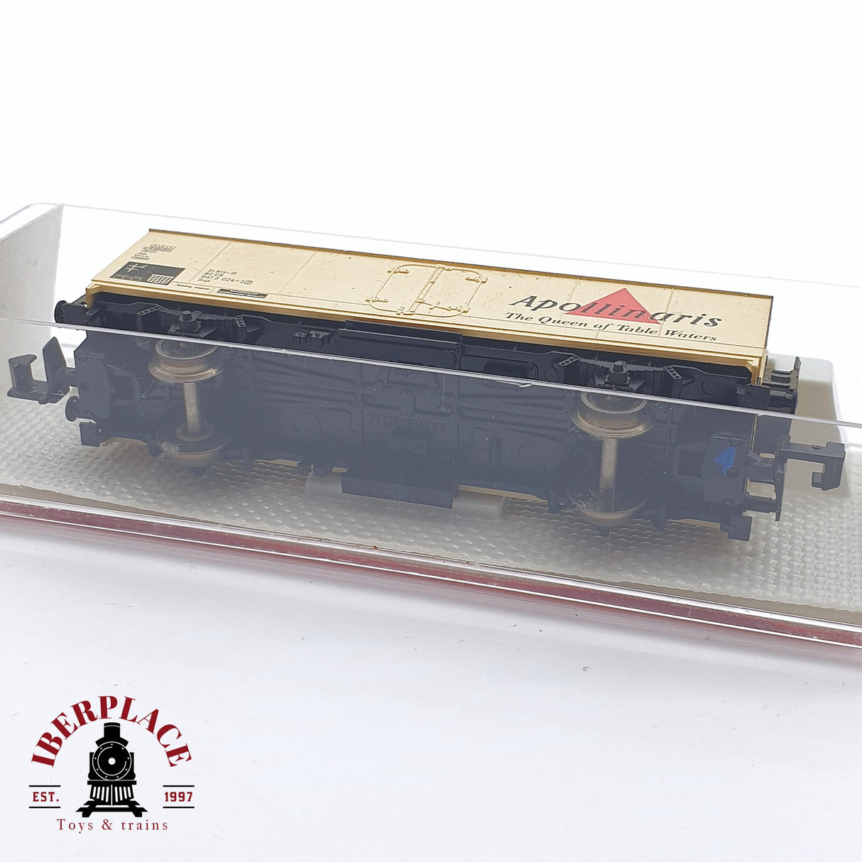 ♻️ 2 mano - Fleischmann 8324 vagón cerrado Apollinaris DB N escala 1:160 TEN03