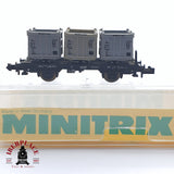 ♻️ 2 mano - Minitrix 51 3539 00 vagón mercancias DB N escala 1:160 TEN03