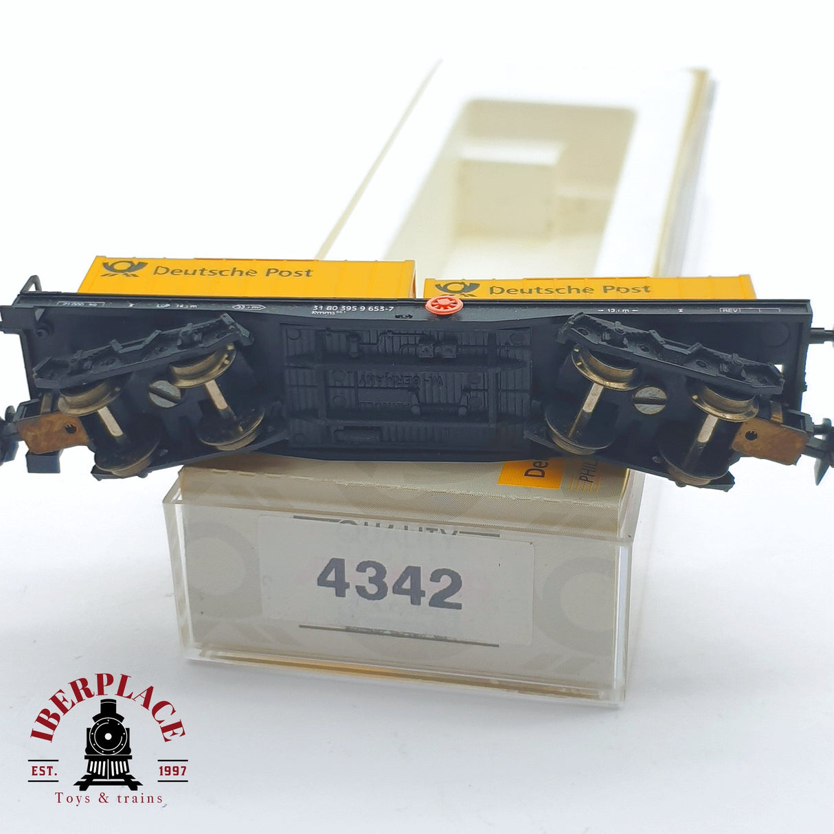 ♻️ 2 mano - Arnold 4342 vagón contenedores DBP N escala 1:160 TEN04