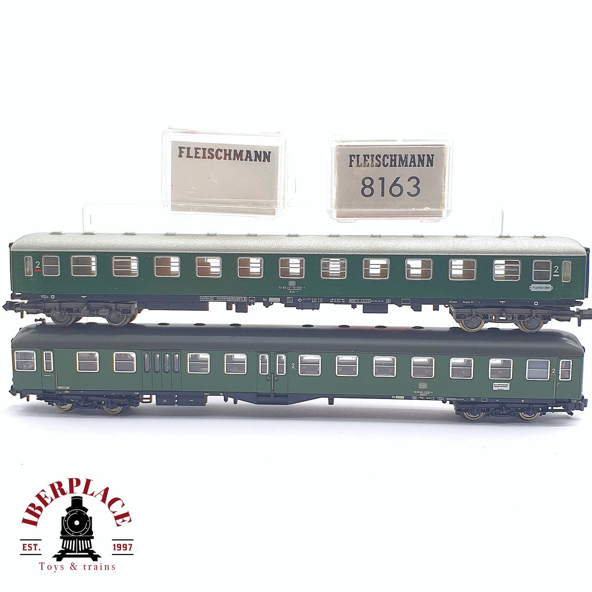 ♻️ 2 mano - Fleischmann 2x vagones pasajeros DB clase 2 N escala 1:160 TEN04