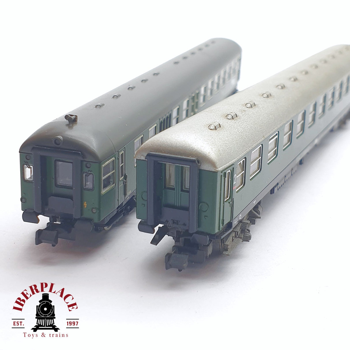 ♻️ 2 mano - Fleischmann 2x vagones pasajeros DB clase 2 N escala 1:160 TEN04