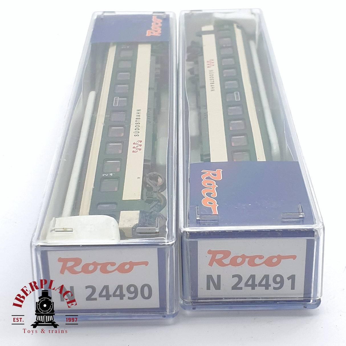 ♻️ 2 mano - Roco 2x vagones pasajero südostbahn clase 2 N escala 1:160 TEN04