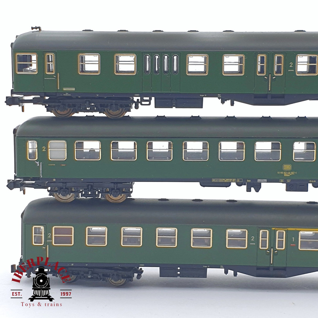 ♻️ 2 mano - Fleischmann 3x vagones pasajeros DB clase 1-2 N escala 1:160 TEN04