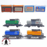 ♻️ 2 mano - Roco 4x vagones cisterna Aral shell OMW BP N escala 1:160 TEN04