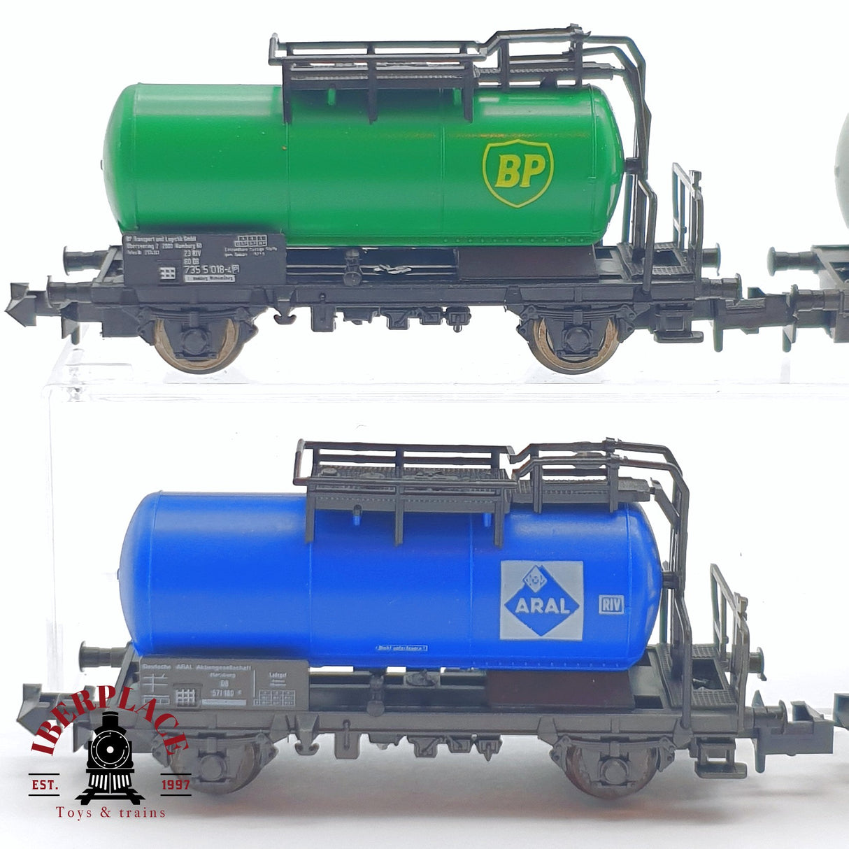 ♻️ 2 mano - Roco 4x vagones cisterna Aral shell OMW BP N escala 1:160 TEN04