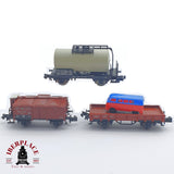 ♻️ 2 mano - 3x Arnold Minitrix vagones mercancias DB N escala 1:160 TEN04