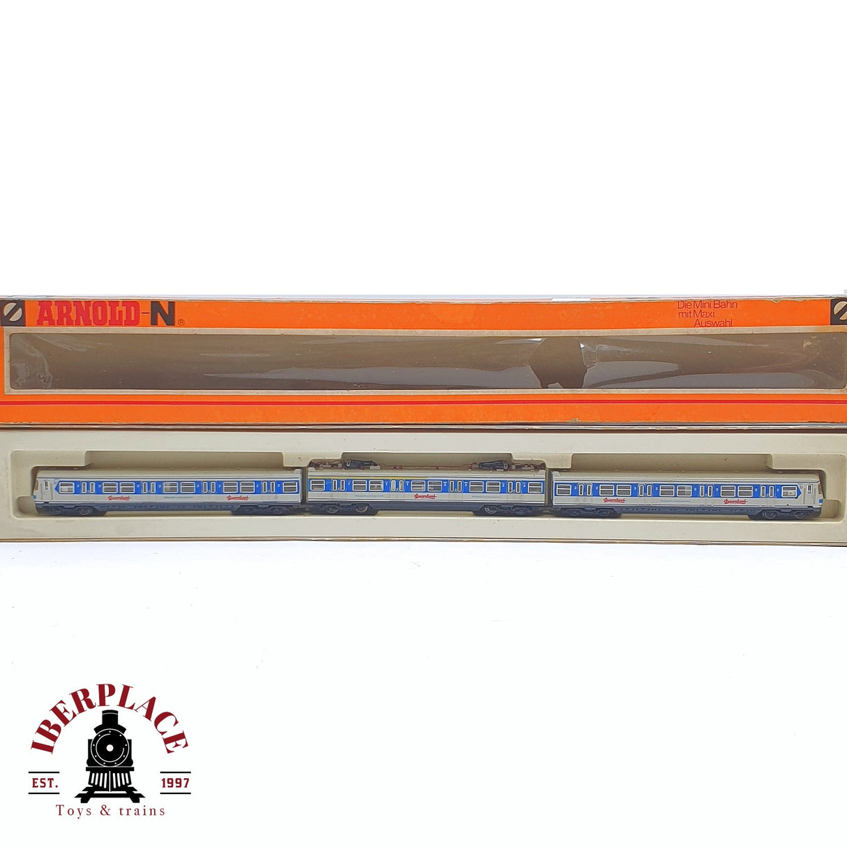 ♻️ 2 mano - Arnold 2940 Locomotora BR 420 con publicidad N escala 1:160 TEN04