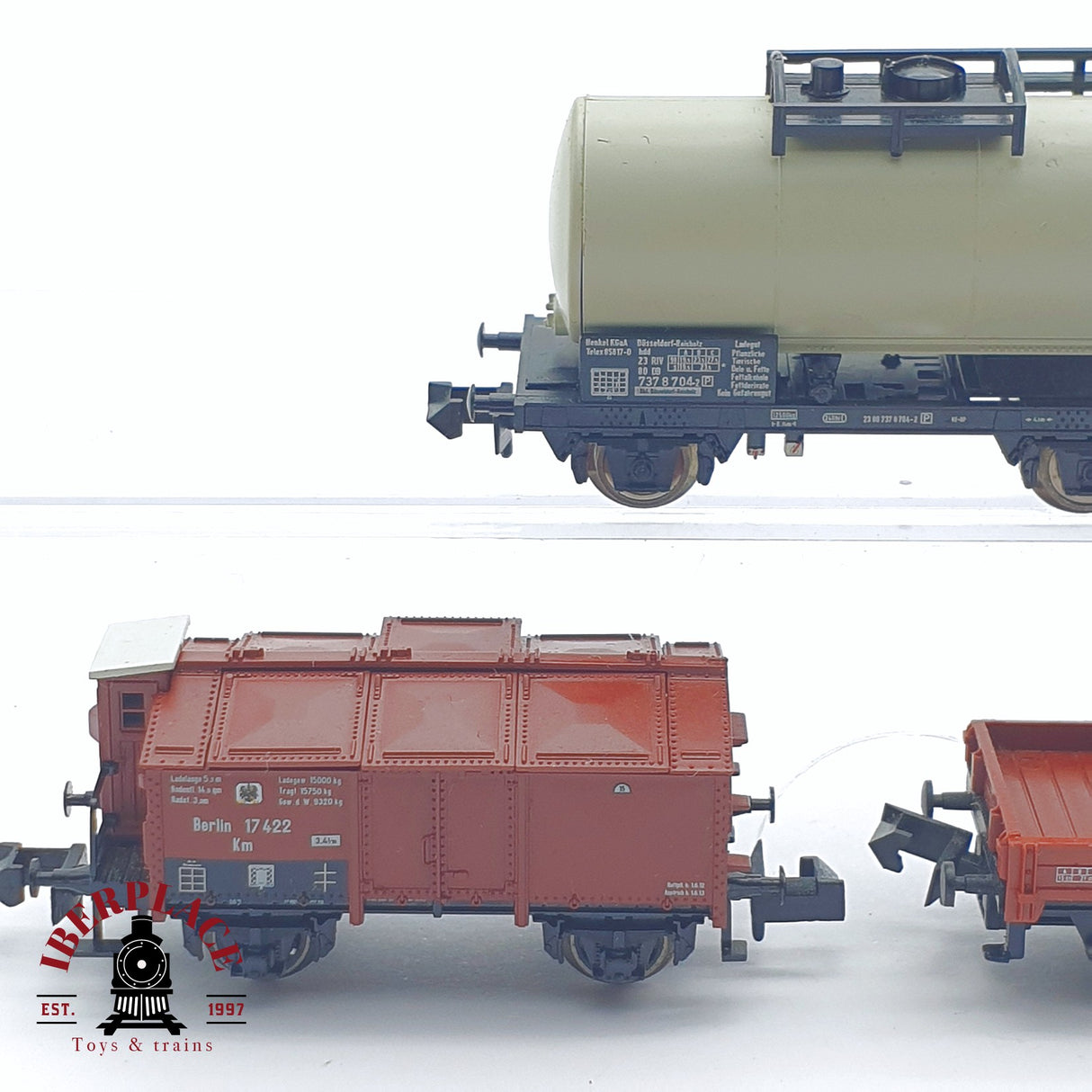 ♻️ 2 mano - 3x Arnold Minitrix vagones mercancias DB N escala 1:160 TEN04