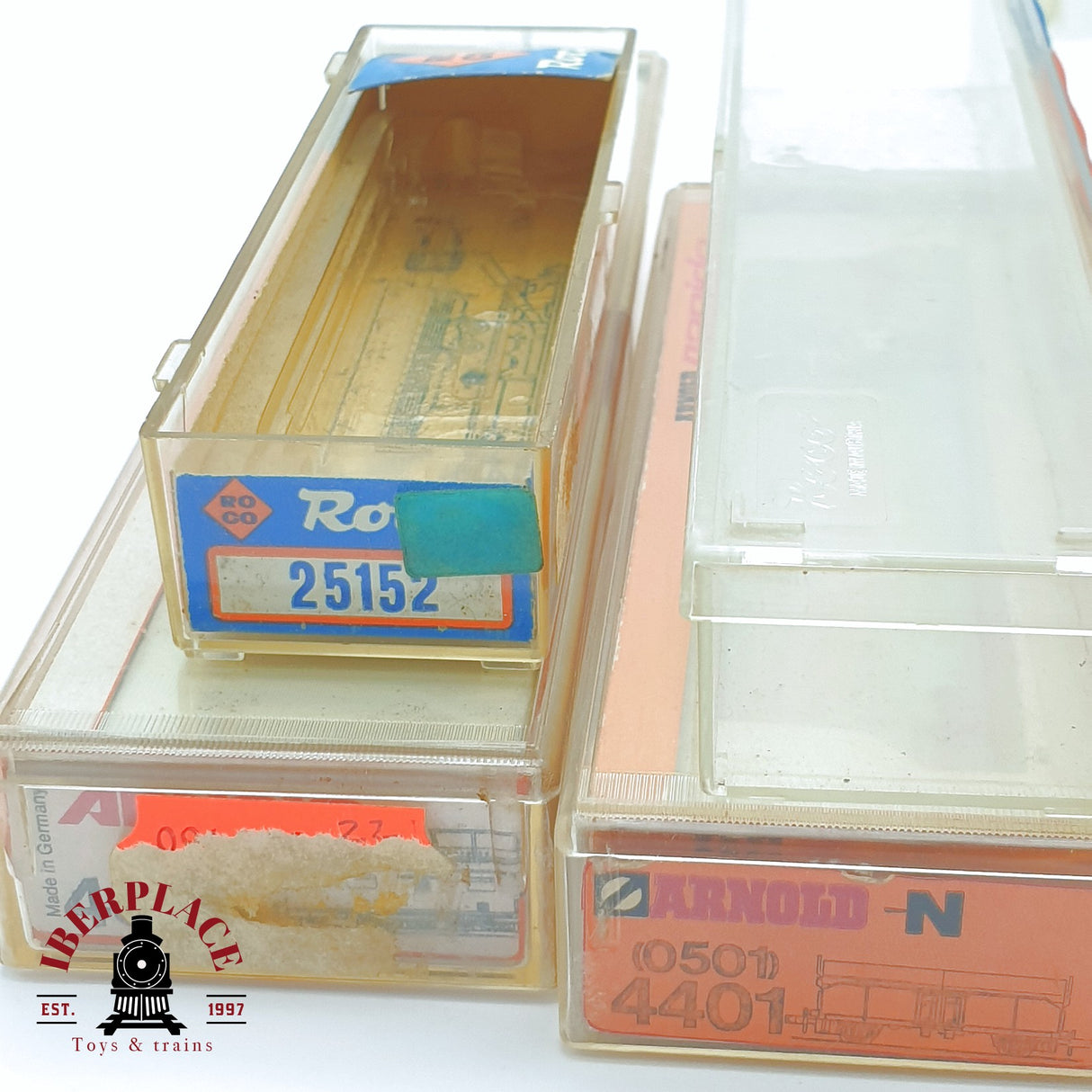 ♻️ 2 mano - Arnold Roco 6x cajas vacías para vagones N escala 1:160 TEN04