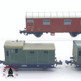 ♻️ 2 mano - 3x Minitrix vagones mercancias cerrados DB N escala 1:160 TEN04