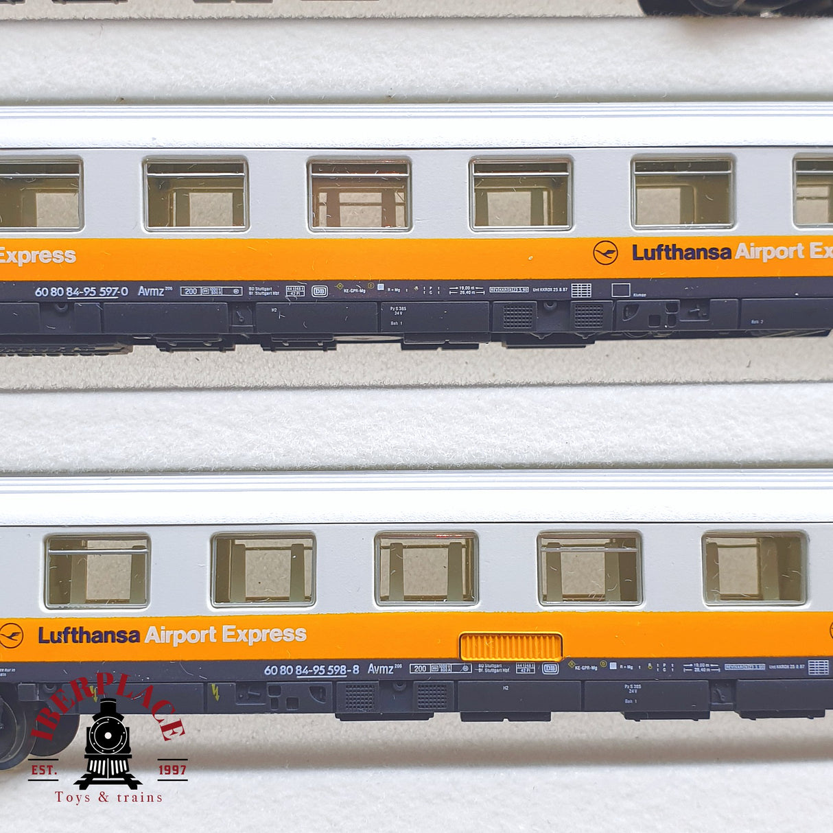 ♻️ 2 mano - Arnold 0180 set Locomotora Lufthansa Airport Express N escala 1:160 TEN04