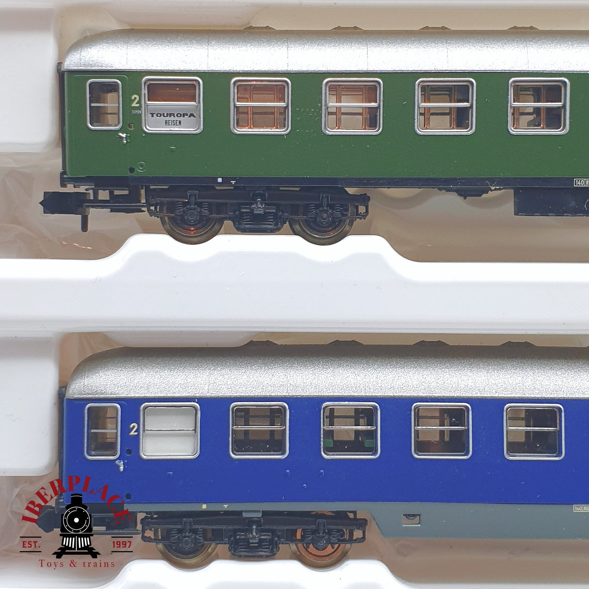 ♻️ 2 mano - Roco 2x 24012 24013 set pasajeros Scharnow Reisen DB N escala 1:160 TEN04