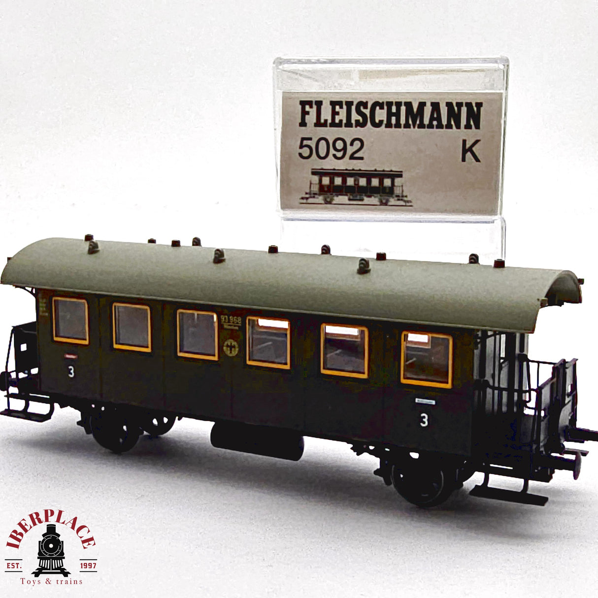 ♻️ 2da mano - DC Fleischmann 5092K vagón pasajeros clase 3 DRG H0 escala 1:87 E13