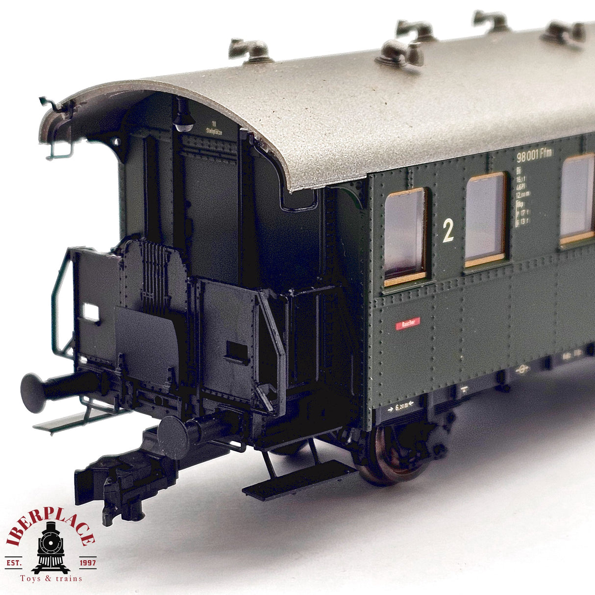 ♻️ 2da mano - DC BRAWA vagón pasajeros DB clase 2 H0 escala 1:87 E13