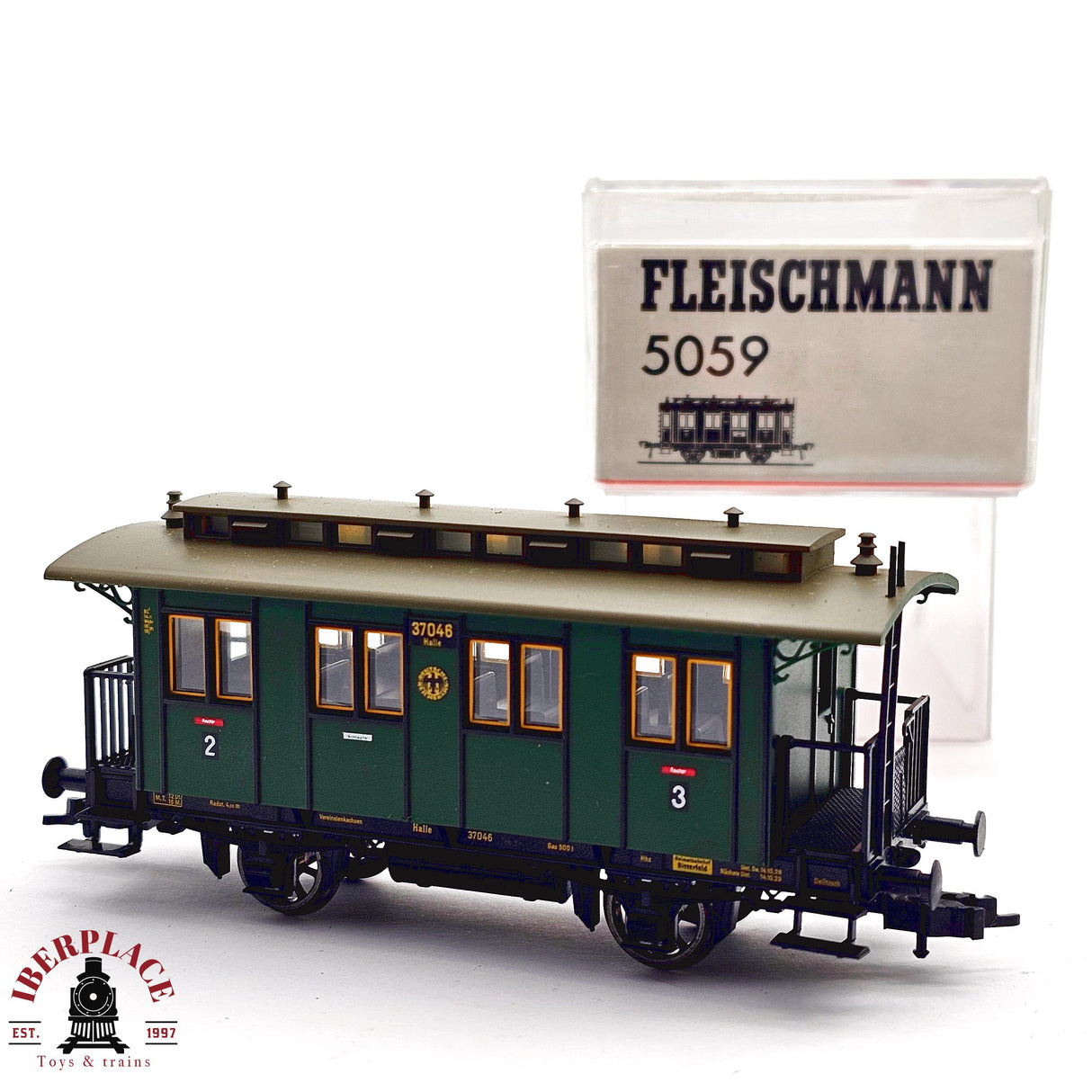 ♻️ 2da mano - DC Fleischmann 5059 vagón pasajeros DB clase 2 H0 escala 1:87 E13